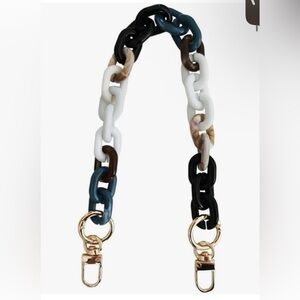 Chunky Resin Bag Strap in Multicolor Links with Gold Hardware